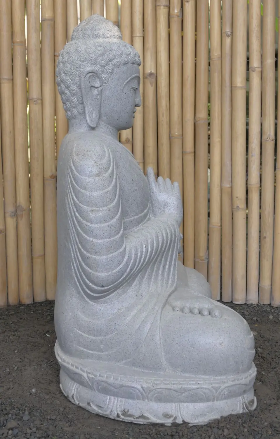  Product image 7 of the product “Seated Buddha, position Dharmachakra, 70 x 54 x 100 cm, riverstone grey ”